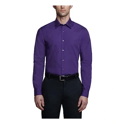 Abbildung von Van Heusen Herren Popeline, enganliegend, Fester spitzer Kragen Klassisches Hemd, Purple Velvet, 18&quot; Hals 32&quot; 33&quot; Ärmel