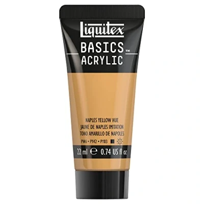 Abbildung von Liquitex 8870471​ Basics Acrylfarbe Neapelgelb Farbton​, 22ml Tube, lichtecht, wasserfest, zum Malen und Dekorieren von Holz, Metall, Keramik, Kunststoff, Leinwand