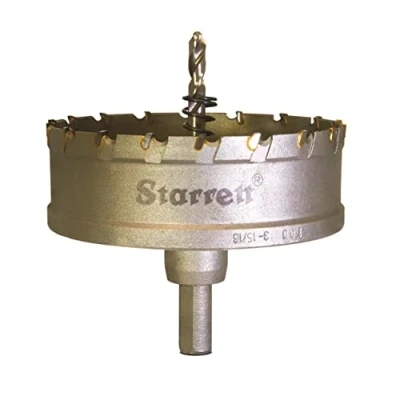 Abbildung von Starrett Hartmetall Lochsäge CTD100 TCT Tiefschnitt für Metall Edelstahl Eisen Aluminium 100mm