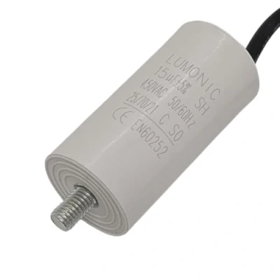 Abbildung von Lumonic Anlaufkondensator mit Kabel 25cm I 15µF 450V 34x70mm 15uF Motorkondensator Kunststoffgehäuse Betriebskondensator für Pumpen, Ras