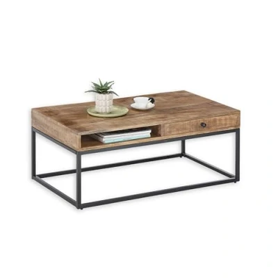 Abbildung von HBZ Couchtisch &quot;ALISON&quot;, Massivholz mit Schublade, Tisch im Industrial Style