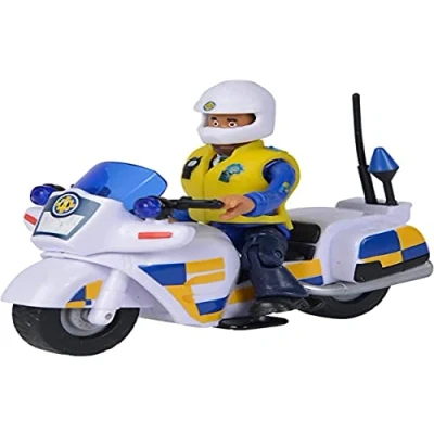 Abbildung von Feuerwehrmann Sam Polizei Motorrad mit Figur deutsche Version