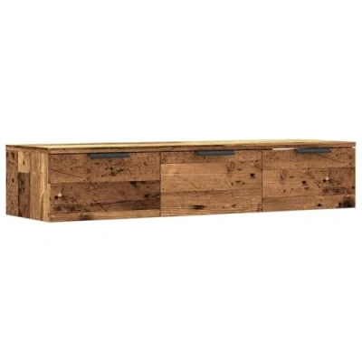 Abbildung von vidaXL Wandschrank Altholz Optik 102x30x20 cm Holzwerkstoff, Hängeschrank, TV Wandschrank, Schweberegal, Hängeschränke, Wandregal, Schwebeschrank