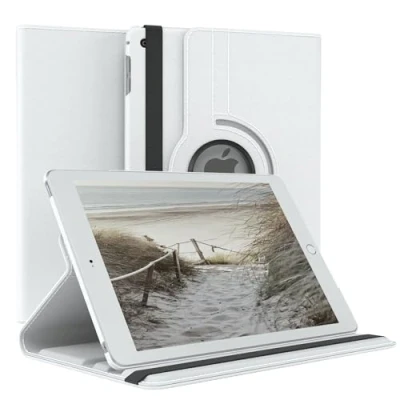 Abbildung von EAZY Case Tablet Hülle für iPad Mini 4 Schutzhülle 7.9 Zoll Smart Cover Rotationcase zum Aufstellen Klapphülle 360 drehbar mit Standfunktion Tasche Kunstleder Weiß