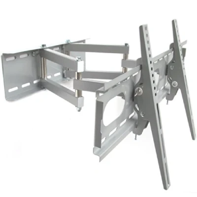 Abbildung von M&amp;G Techno Wandhalterung Silber TV 55&quot; schwenkbar Doppelarm Wandabstand 47cm mit Kabelkanal 45cm