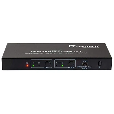 Abbildung von FeinTech VMS02201 HDMI 2.0 Matrix Switch 2x2 mit Audio Extractor 4K HDR SPDIF