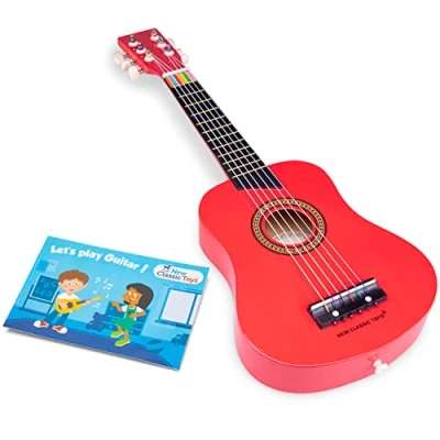 Abbildung von New Classic Toys 10303 Musikinstrument Spielzeug Holzgitarre De Luxe Rot