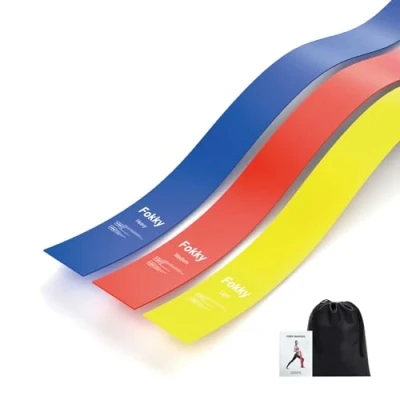 Abbildung von Fitnessbänder Widerstandsbänder 3er Set, 1.5M Latex Gymnastikband in 3 Stärke, Fitnessband für Yoga, Pilates, Krafttraining, Physiotherapie Mit Tragetasche