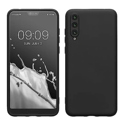 Abbildung von kwmobile Hülle kompatibel mit Huawei P20 Pro weiches TPU Silikon Case Cover geeignet für kabelloses Laden Schwarz matt