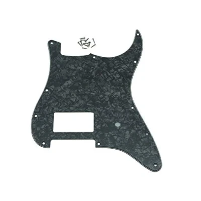 Abbildung von Kaish 11 Loch Gitarren Schlagbrett für Fender Delonge, in verschiedenen Farben Black Pearl