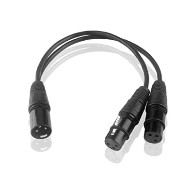 Abbildung von BRIEFCEC XLR Y Splitter Kabel 30CM， Stecker auf Dual Buchse Patchkabel für Mikrofon Plattenmixer AMP Limiter Speaker, （ Schwarz