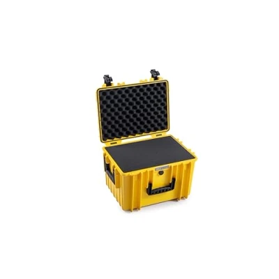 Abbildung von B&amp;W Transportkoffer Outdoor Typ 5500 Gelb mit Würfelschaum wasserdicht nach IP67 Zertifizierung, staubdicht, bruchsicher und unverwüstlich