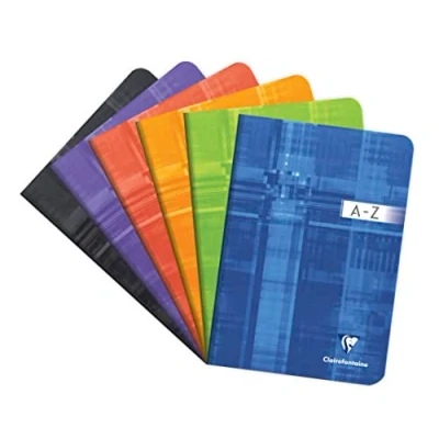 Abbildung von Clairefontaine 3688C Registerbuch (DIN A5, 14,8 x 21 cm, geheftet, liniert, 48 Blatt) 1 Stück farbig sortiert