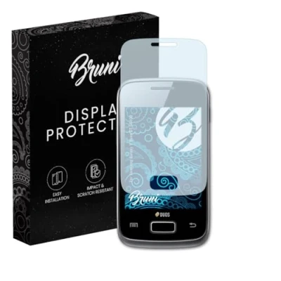 Abbildung von Bruni Schutzfolie kompatibel mit Samsung Galaxy Y Duos GT S6102 Folie, glasklare Displayschutzfolie (2X)