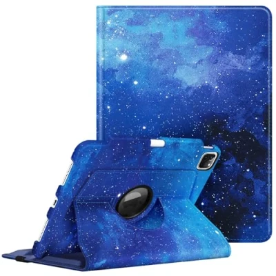 Abbildung von Fintie Drehbare Schutzhülle für iPad Pro 11 Zoll (4.,3. Generation) 2022/2021 360 Grad schwenkbarer Ständer mit Stifthalter, auch passend 27.9 cm 2.,1. Generation Sternenhimmel