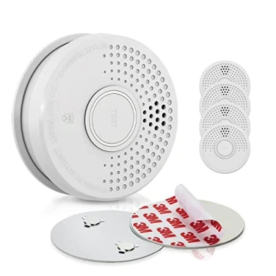 Abbildung von SHD by OneConcept Rauchmelder mit Magnethalterung, 5X Mini Rauchmelder, Feuermelder Batterie, für Küche, Büro, Wohnwagen, 5er Set Brandmelder Testfunktion &amp; Stummschaltung