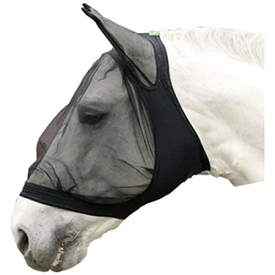 Abbildung von USG Fliegenmasken schwarze Fliegenmaske für Pferde aus Lycra Netzgewebe Fliegenschutz (1 St), leicht &amp; angenehme Passform
