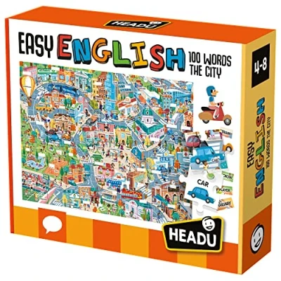 Abbildung von Headu Easy English 100 Words City Spielen und Lernen sofort mit Einer effektiven Methode It21000 Lernspiel für Kinder von 4 6 Jahren, hergestellt in Italien