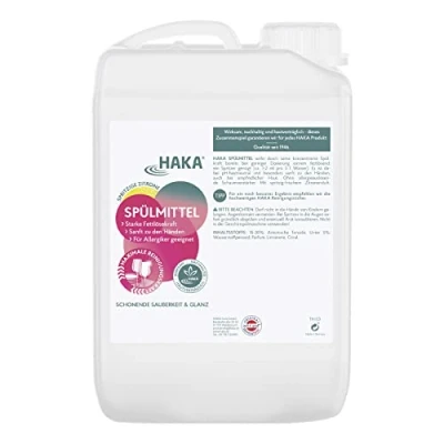 Abbildung von HAKA Spülmittel Spritzige Zitrone, Geschirrspülmittel Konzentrat, Allergiker geeignet, 3 l Kanister