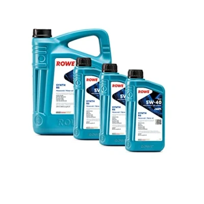 Abbildung von ROWE 5 + 3x 1 Liter HIGHTEC SYNTH RS SAE 5W 40 Motorenöl Pkw Motoröl für moderne und sportliche Otto oder Dieselmotoren, mit ohne Turboaufladung