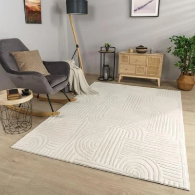 Abbildung von TT Home Teppich &quot;Flevo 206&quot;, rechteckig, 14 mm Höhe, Wohnzimmer Esszimmer Kurzflor Geometrisches Muster Skandi