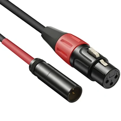 Abbildung von JOMLEY Mini XLR auf Kabel, Weiblich Männlich Mikrofon Audio Kabel für Blackmagic Tasche 4K Kamera Video Assist 0,3 m