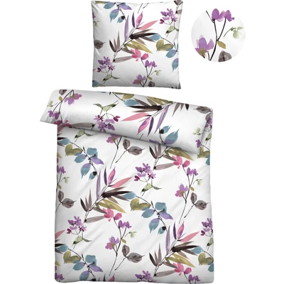 Abbildung von Biberna Bettwäsche &quot;Maria in Gr. 135x200 oder 155x220 cm&quot;, (2 tlg.), aus Baumwolle, florale Soft Seersucker Qualität