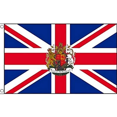 Abbildung von AZ FLAG Flagge Vereinigtes Königreich mit Waffen 150x90 cm Britische Fahne 100% Polyester Messing Ösen 110g