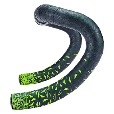 Abbildung von Supacaz Super Sticky Kush Star Fade Neon Yellow w/Neon Plugs
