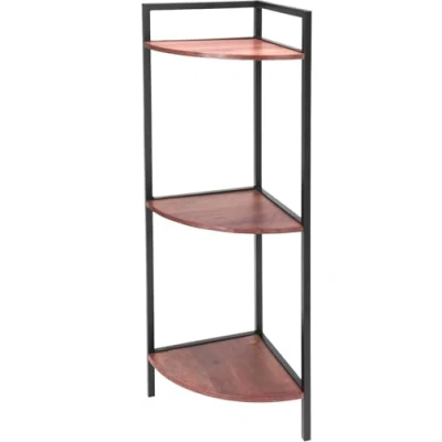 Abbildung von Mojawo Wandregal Eckregal Regal Standregal Metall / Holz B23,5xH76cm
