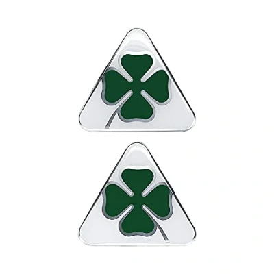 Abbildung von Alfa Romeo Offizielle 3D Aufkleber, Grüner Vierblättriger Kleeblatt, Rechts und Links, 95 x 85 mm