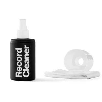 Abbildung von am Vinyl Record Cleaner (200ml) Effektive Reinigungsflüssigkeit für Schallplatten Plattenspieler Zubehör mit Feiner Sprühdüse und Antistatik Tuch Schonende LP Pflege