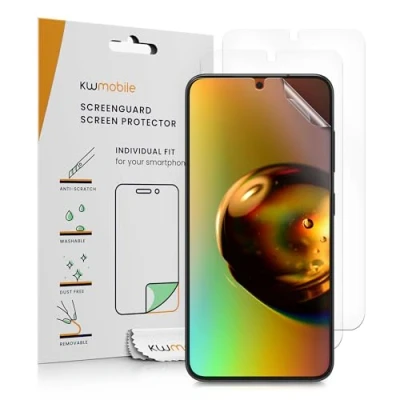 Abbildung von kwmobile 3X Displayschutzfolie kompatibel mit Samsung Galaxy S24 Folie klare Schutzfolien Set in transparent