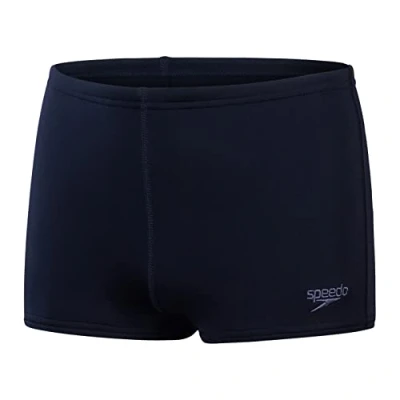 Abbildung von Speedo Jungen ECO Endurance+ Aquashort Badehose Chlorbeständig Schnelltrocknend Stretchmaterial Recyclingmaterial Bequeme Passform Schwimmbekleidung, True Navy, 9 10