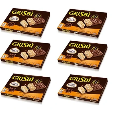 Abbildung von 12x Matilde Vicenzi Grisbi Snack Rice con Riso Soffiato Kekse Waffel mit Milchcreme überzogen Schokolade und Puffreis 120g ( 4 x 30g )