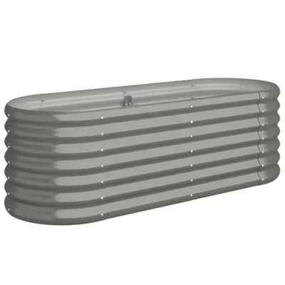 Abbildung von vidaXL Hochbeet, Kräuterhochbeet Pulverbeschichteter Stahl 114x40x36 cm Grau