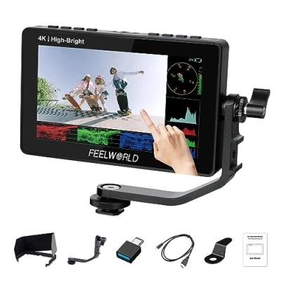 Abbildung von FEELWORLD F5PROX Kamera Field Monitor 5.5 Zoll 1600Nit Touchscreen 3D LUT 1920x1080 IPS 4K HDMI DSLR Camera F970 Externer Einbausatz