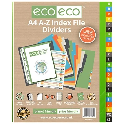 Abbildung von eco A4 50% Recycelt Set A Z Breit Indexdatei Teiler