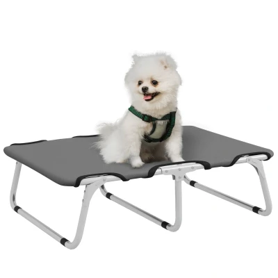 Abbildung von Erhöhtes Hundebett, Outdoor Haustierbett Hundeliege für kleine Hunde Grau
