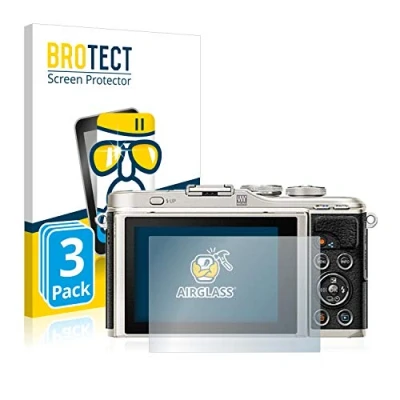Abbildung von BROTECT Schutzglas für Olympus PEN E PL9 (3 Stück) Schutzfolie Panzer Folie Glas [Extrem Kratzfest 9H, Anti Fingerprint, Ultra Transparent]