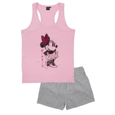 Abbildung von Disney Minnie Mouse FÜR OHNE ÄRMEL SET Nachtwäsche Set, Damen, Größe: Medium, Grau/rosa