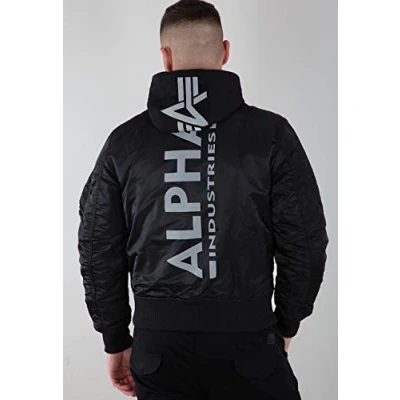 Abbildung von ALPHA INDUSTRIES Herren MA 1 ZH Back Print Bomberjacke, Black/Reflective, XL