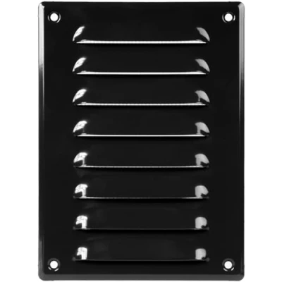 Abbildung von 14 x 19 cm Schwarze Lüftungsschlitzabdeckung hochwertige Stahlrücklauf Luftgitter für Decke und Seitenwand HVAC mit Insektenschutz (140 190 mm, Schwarz)