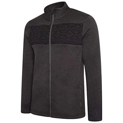 Abbildung von Dare 2b Herren Inclose Full Length Inner Zip Chin Guard Knit Effect Sweater Strickwaren, Ebony Grey, XXL
