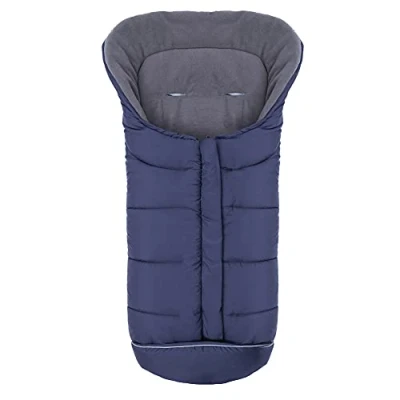 Abbildung von Orzbow Winter Fußsack für Kinderwagen,Baby Buggy mit Kapuze Kordelzug,Warmes Polar Fleece,Reflektorstreifen,Reißverschluss,Wasserdicht und Maschinenwaschbar (Blau)