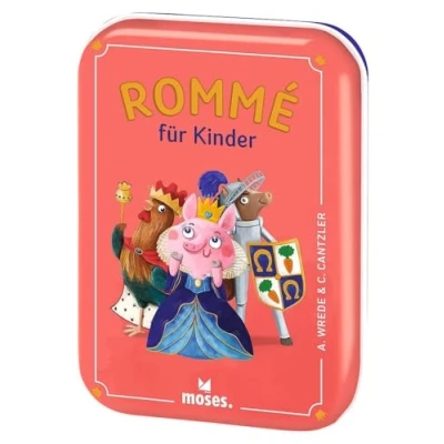 Abbildung von moses. Rommé für Kinder, kinderleichtes Kartenspiel mit Würfelaugen Zählweise, Lern &amp; Strategiespiel in der Metalldose unterwegs, Familienspiel ab 5 Jahren, Yellow