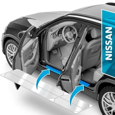 Abbildung von uProtect Auto Einstiegsleisten Schutz für Nissan Qashqai 2 (II) J11 I 2017 2021 Schutzfolie Autotür Zubehör Zierleisten Lackschutzfolie Transparent