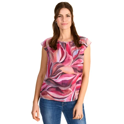 Abbildung von HERMANN LANGE Collection Mesh Top mit floralem Muster