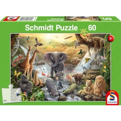 Abbildung von Schmidt Spiele Puzzle 60 Teile Kinder Tiere in Afrika 56454, Puzzleteile