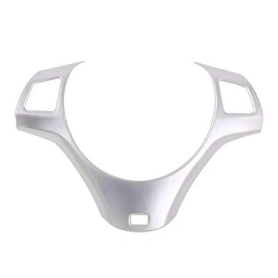 Abbildung von Yiwang kohlefaser Stil abs Chrom Auto lenkrad Dekoration Abdeckung für 1 3 Serie 5 tür m Sport Coupe e82 e87 e90 e93 2005 2014 zubehör (Silber)